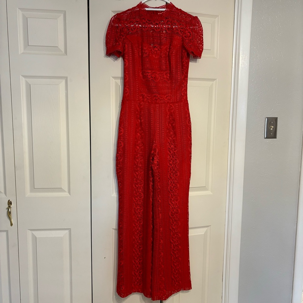 Alexis Inspired Red Lace Jumpsuit